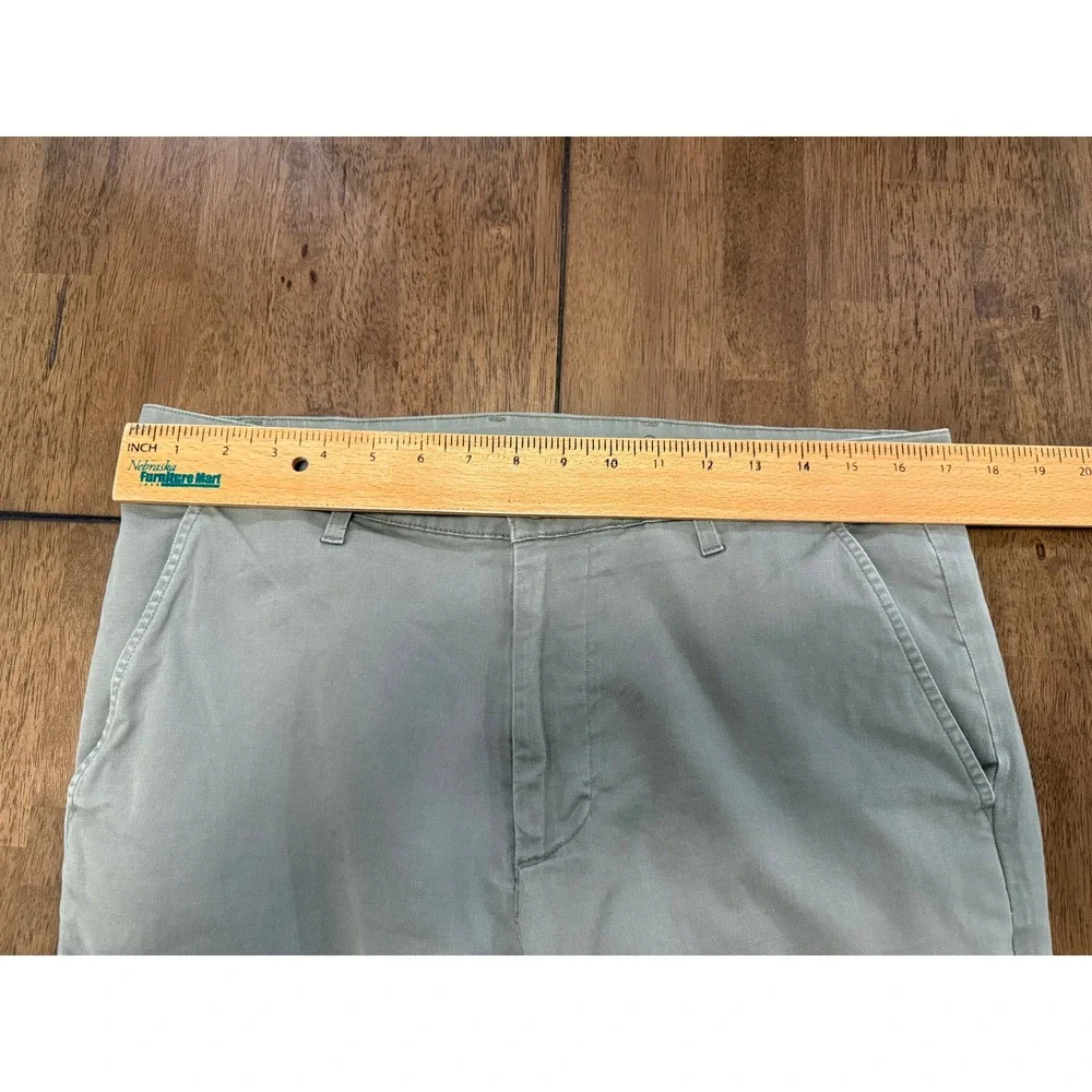 AG Adriano Goldschmied Men Slim Khaki Pants Sage Green Stretch Twill 34 Made USA